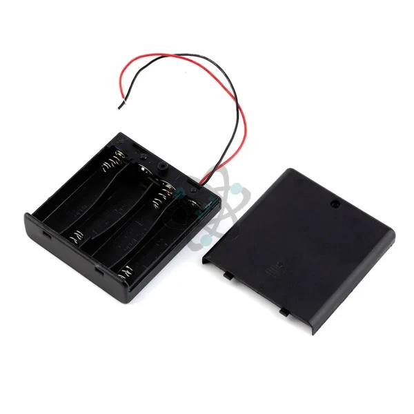 Holder AA 4S 6V بيت بطاريه مع غطاء 4 خلاياء توالي