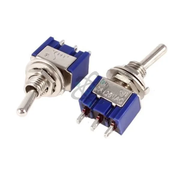 T-Switch ON-OFF مفتاح عمود طرقتين 3 ارجل ازرق