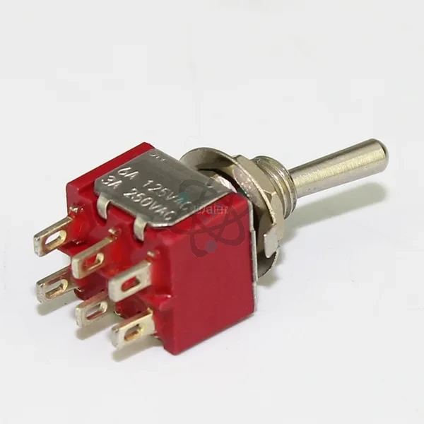 T-Switch ON-OFF مفتاح عمود طرقتين 6 ارجل احمر الاصلي