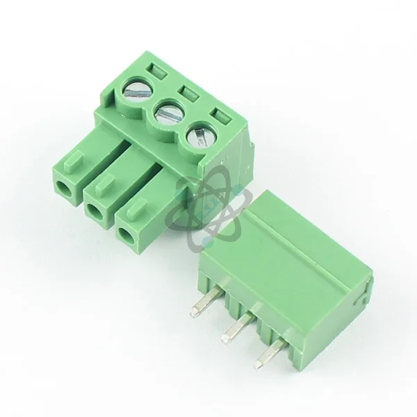 PCB Connector 3.5mm 3Pin-V - كنكتر اخضر الأصلي ذكر+انثى